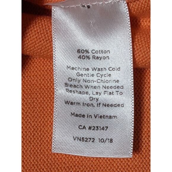 Talbots Button Front Cardigan Sweater Women‎ Size PXL Orange V-Neck Knit - Picture 10 of 13